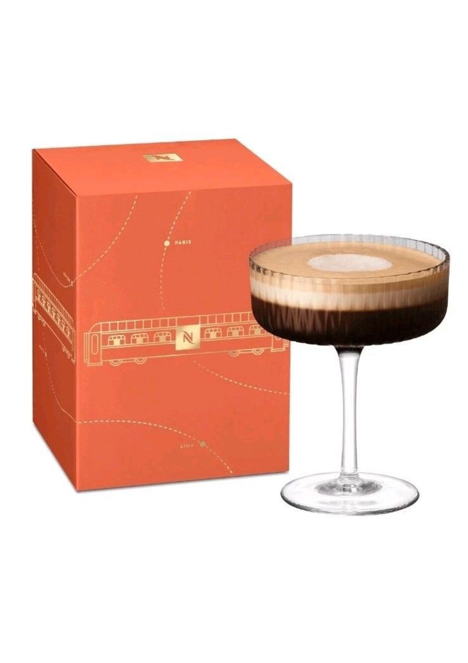 Nespresso Martini GLASS Cocktail Set of 2 X Jean Imbert 335mL BARISTA Limited Ed